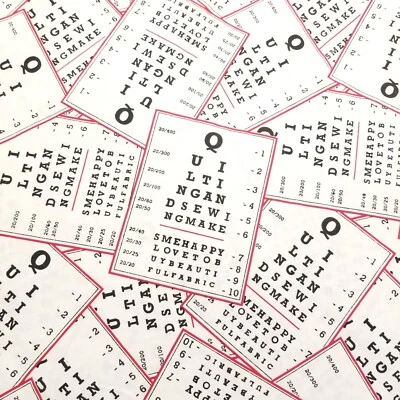 "Black & White & Read Allover" Vision Eye Chart Fabric by Spectrix  3 yards + 25 - Image 1 of 4