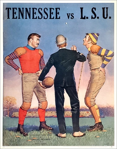 TENNESSEE VOLUNTEERS FOOTBALL vs LSU 1959 Vintage Program Cover 22x28 POSTER Cover
