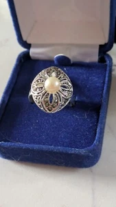 Marcasite Stones Ring Size T - Picture 1 of 6