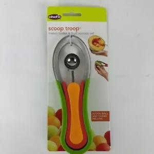 Chef'n Fruit Scoop Troop Melon Baller & Fruit Scoops 3 Piece Set - Picture 1 of 4