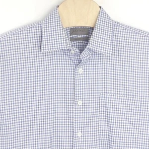 John W Nordstrom Traditional Fit Men's 17 36 Non-Iron Cotton Check Dress Shirt - Picture 1 of 8