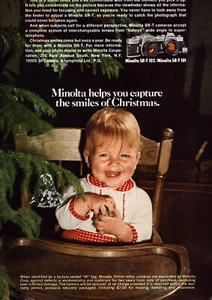 Minolta Camera SR-T 102 & SR-T 101 Cute Baby Smiles Vintage Print Ad 1973 - Picture 1 of 4