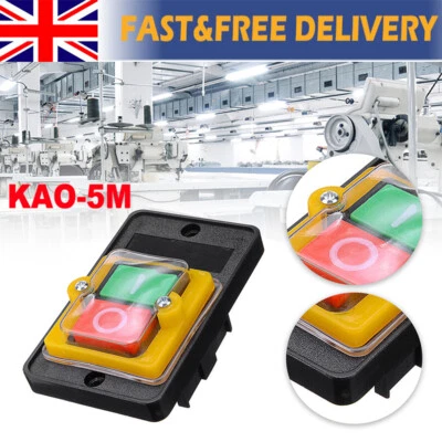Motor Switch Button Drill Machine ON/OFF Push Waterproof For KAO-5M 10A 220/380V - Image 1 of 4