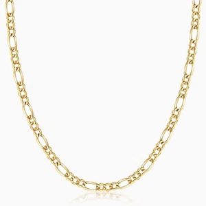 14K Yellow Gold 2mm Figaro Chain Necklace 16" 18" 20" 22" 24" 26" - Genuine 14k - Picture 1 of 8