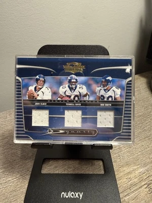 2006 Donruss Threads Dynasty J. Elway T. Davis R. Smith Game Used Jersey #D8 - Image 1 of 2