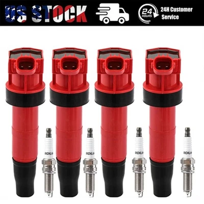 4X Bujía y bobina de encendido UF611 para Hyundai Santa Fe Sport 2013-2016 2,4 L Foto 1 de 4