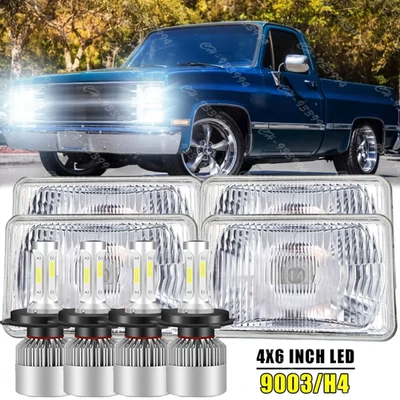 Faros LED 4 piezas haz alto/bajo H4 aptos para Chevrolet K1500 1988 1989 1990 1991 Foto 1 de 4