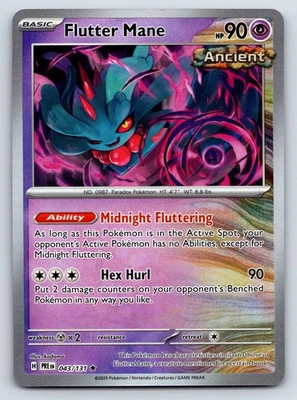 Flutter Mane (Master Ball Pattern) Rare Pokemon SV: Prismatic Evolutions 043/131 - Image 1 of 2