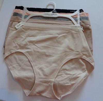 5ps LAURA ASHLEY Mujer 2X Calzoncillos Supersuaves Bragas Negro Beige Melocotón GRIS DESNUDO Foto 1 de 3