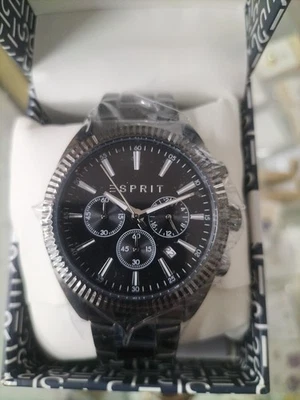 ESPRIT CHRONOGRAPH BLACK DIAL GUNMETAL MEN'S WATCH ES1G413M0065  NEW WITH TAG. - Image 1 of 4