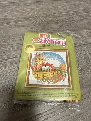 Nuevo kit de costura Jiffy Stitch hojas de otoño #913 5" x 5"  Foto 1 de 4