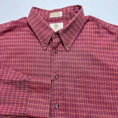 Viyella Shirt Mens XL Red Plaid Button Down Long Sleeve Wool Cotton Blend Pocket - Image 1 of 4