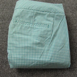 Talbots Heritage Pants Womens 14P Blue Gingham Check Cropped Stretch Cotton - Picture 1 of 15