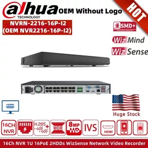 Dahua OEM 16CH POE NVR NVR2216-16P-I2 4K 12MP 2SATA WizSense Gesichtserkennung 1U - Bild 1 von 21