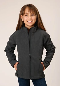 Roper Girls Technical Grey Polyester Softshell Jacket - Picture 1 of 4