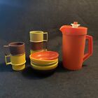 Vintage TUPPERWARE Toys  11 Piece Play Set Bowls Cups Pitcher Harvest Gold