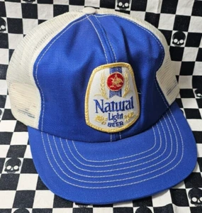 Vintage Natural Light Beer Mesh & Foam Trucker Hat Cap Snapback Swingster - Picture 1 of 2