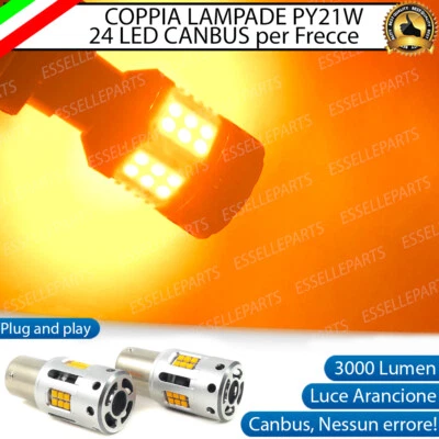 2 X LAMPADE PY21W CANBUS 3.0 24 LED RENAULT CLIO 3 III PER FRECCE POSTERIORI - Immagine 1 di 4