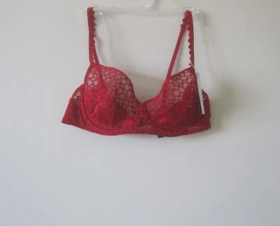 Josie Natori Rendezvous Cut & Sew Underwire Bra 134093 Sultan Red 34 $136 NWT - Image 1 of 4