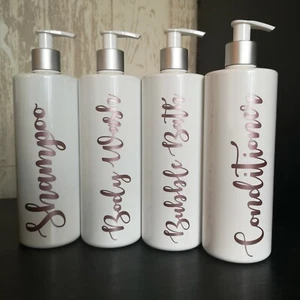 Mrs Hinch Bathroom Pump Dispenser Bottles White, Shampoo Storage 500ml Bottle - Picture 1 of 22