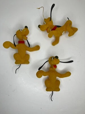 Vtg Walt Disney Productions Flocked/Felt/Plastic Christmas Ornaments Lot of 3 - Image 1 of 4