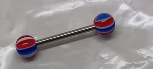 Bauchnopfstangen schmuck rot/weiß/blau kugel x 1 jetzt kaufen £3,00 kostenloser versand - Bild 1 von 5