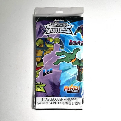 Rise of the Teenage Mutant Ninja Turtles Plastic Tablecover 54" x 84" TMNT 2018 - Image 1 of 2