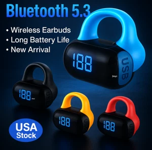 Bezprzewodowe słuchawki douszne Bluetooth 5.3 klips do uszu przewodzenie kości słuchawki sportowy zestaw słuchawkowy - Zdjęcie 1 z 23
