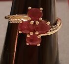 Stunning 9ct Gold Thai Ruby & Diamond Ring 1.8 cts with authenticity cert 
