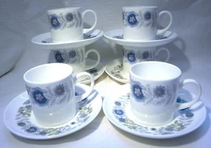 TAZA DE CAFÉ CLEMENTINA WEDGWOOD/LATA Y PLATILLO X 6 - Imagen 1 de 3
