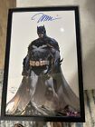 Signed Jim Lee Print Batman W Metal COA In Frame 11x17