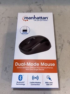 NEW Manhattan 179478 Dual-Mode Mouse Dual Mode Black - Picture 1 of 4