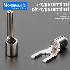 Monosaudio Pure Copper Ground Wire Crimp Terminal Pin Plug Y Spade Connector DIY - Picture 1 of 26