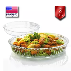 Glass Baking Dishes for Oven, Casserole Dishes, Clear Glass Cookware Set of 2 - Picture 1 of 8