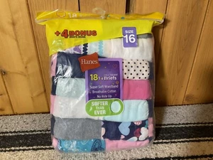 Hanes Size 16 Girls Tagless briefs-18 Pack-Cotton,Super Soft Waistband,No RideUp - Picture 1 of 3