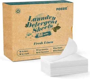 160 Sheets 80 Large Load Poesie Laundry Detergent Fresh Linen Scent High Quality - Picture 1 of 6