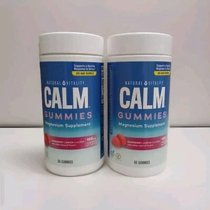 Natural Vitality CALM Gummies Magnesium Support (60 Gummies) Exp:10/25 Pack Of 2 - Picture 1 of 4