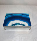 Jewelry Box Crystal 85 X 55 X 35 Blue Color Used Very Good Conditions
