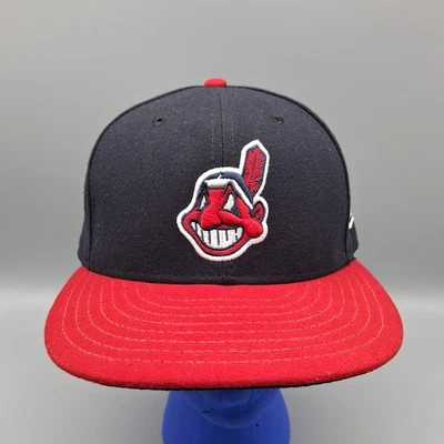 Cleveland Indians New Era 59fifty Fitted 7 1/4 Chief Wahoo Baseball Hat Cap - Image 1 of 4
