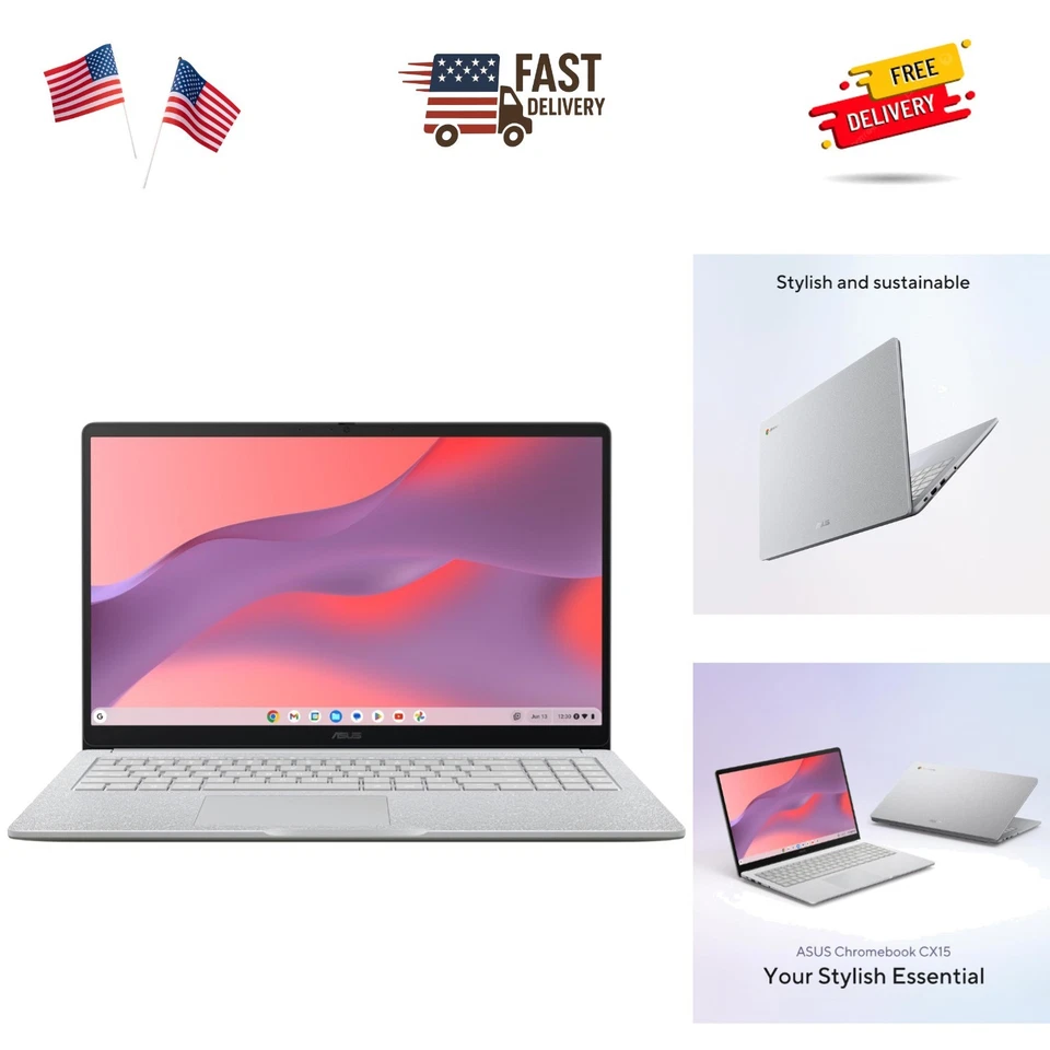 15.6 英寸 Chromebook CX15:快速英特尔赛扬、ChromeOS、防溢 — 第 1/4 张图片