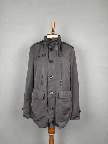 Giacca donna Burberry London taglia L nera poliestere manica lunga zip intera