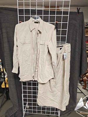 Traje falda DKNY para mujer mezcla de lino 2 piezas talla L Y2K Foto 1 de 4