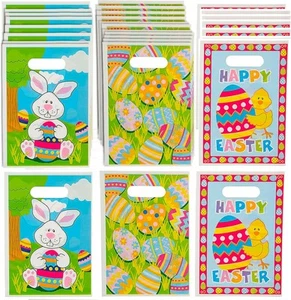 Easter Party Favor Bag Assortment (36 Pack) 1 Dozen of Each Design Bunny... - Picture 1 of 3