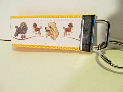 Poodle Key Fob, Key Chain. Very Sturdy. Handmade in USA Foto 1 de 3