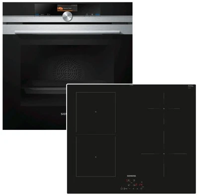 Herdset SIEMENS Backofen Pyrolyse + Induktionskochfeld PowerBooster autark 60 cm - Bild 1 von 4