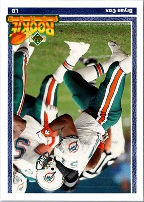 1991 Upper Deck Bryan Cox #607 Miami Dolphins Football Card - Image 1 of 2