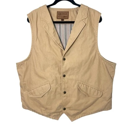 Outback Trading Company Melbourne Canvas Snap Vest XXL Western Outdoor Workwear - Image 1 of 4