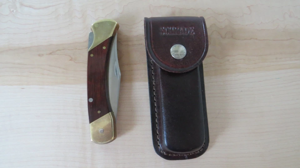 Navaja de bolsillo Schrade+ U.S.A. Tío Henry LB7 de colección con funda 11 #2 Foto 1 de 4