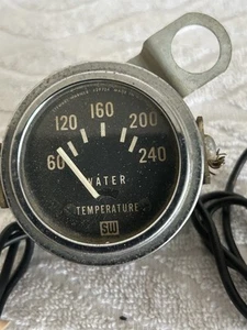 Vintage Stewart Warner SW 12V Water Temperature Gauge 60-240 ..2  1/8" Brass AA - Picture 1 of 9