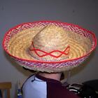 2 LARGE STRAW MEXICAN SOMBRERO HAT mexico ht47 tall cap dressup costumes PARTY